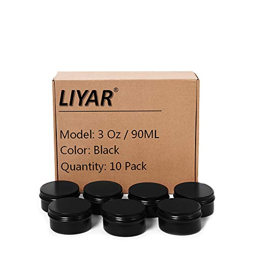 LIYAR 3oz Aluminum Screw Top Tin Containers - 10 Pack