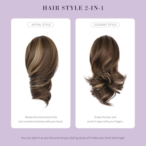 ZQIAN BEAUTY 12 Inch Black Curly Clip-On Ponytail Extension