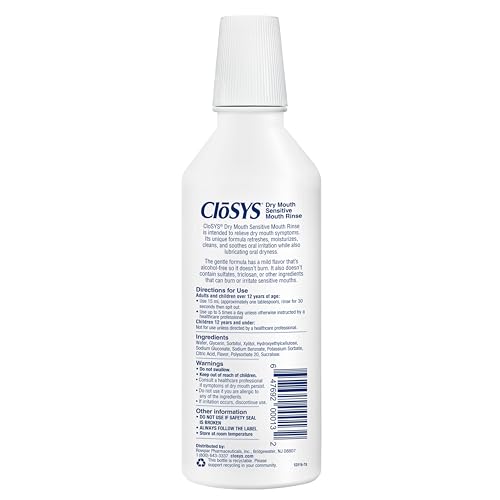 CloSYS Dry Mouth Mouthwash 16oz - Alcohol-Free Mild Mint Relief