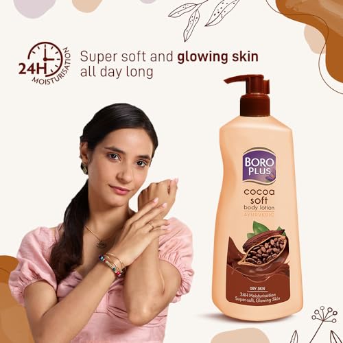 Boroplus Cocoa Soft Body Lotion 24H Moisturizer for Dry Skin, Deep Hydration, 400ml