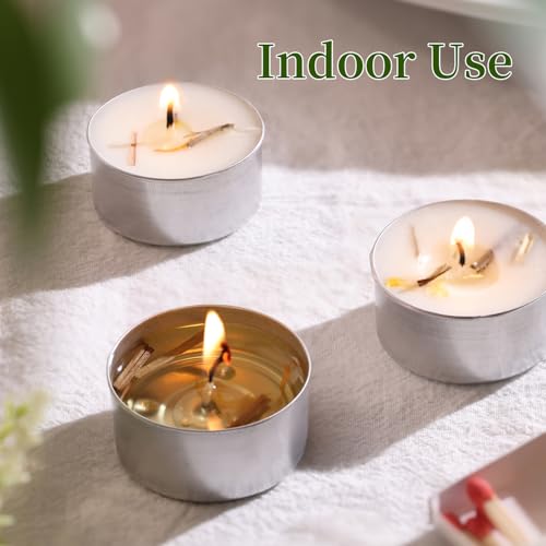 16 Pcs Citronella Scented Tealight Candles with Dried Lemongrass