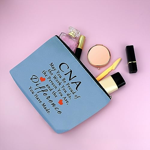 2Pcs CNA Appreciation Makeup Bags - Certified Nursing Assistant Gift, Graduation & Nurse Week Gift, Blue & Green