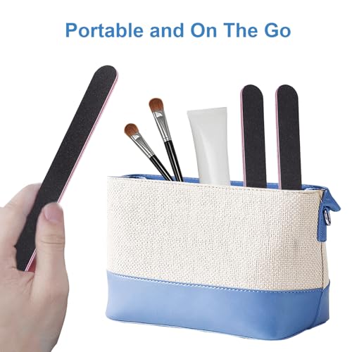 100 Pcs Professional Black Nail Files 100/180 Grit Double Sided