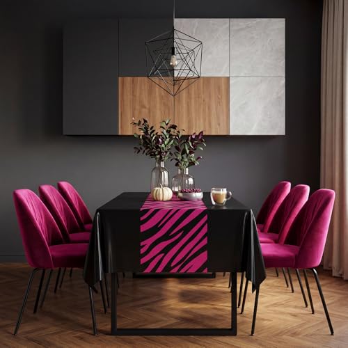 Pink Zebra Tablecloths - 3 Pack Plastic Table Covers 54 x 108"