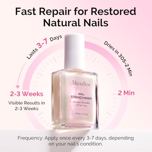 MelodySusie Nail Strengthener & Growth Treatment 15ml - 2-in-1 Base Coat & Glossy Polish