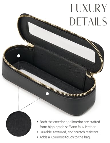 Popvibe Slim Makeup Brush Travel Case - Clear Black Cosmetic Bag