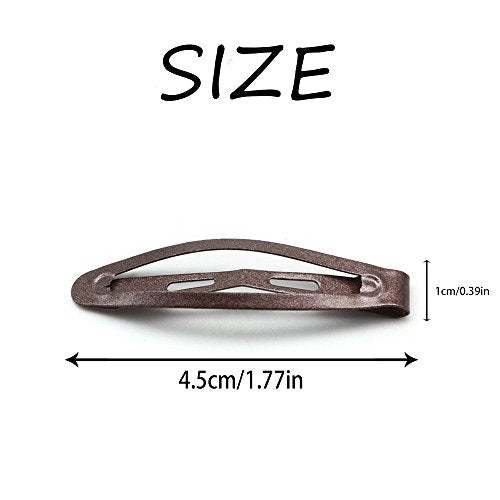 KWONG Brown A Mini 4.5cm/1.77in Hair Clips 20PCS Slim Snap Barrettes for Women & Girls