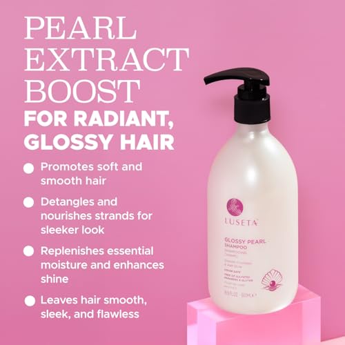 Luseta Pearl Shampoo 16.9oz - Shine & Smoothing Hair Care with Pearl Extract