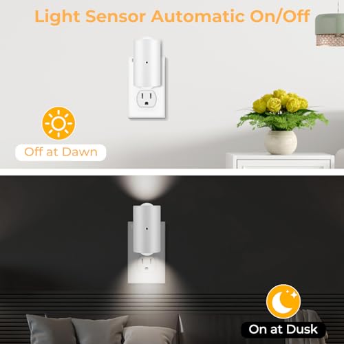 LED Night Light Plug-in with Dusk to Dawn Sensor, 4 Pack