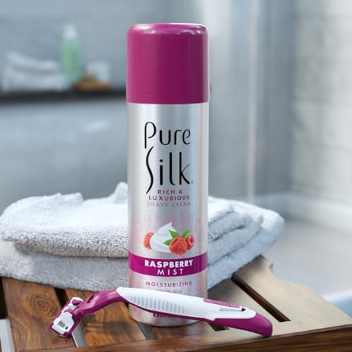 Pure Silk Disposable Female Razors - 3 Pack, 12 Count, Moisturizing Blades