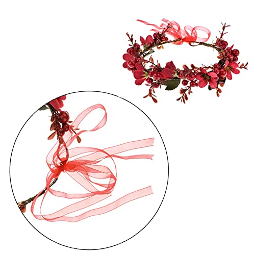 Christmas Flower Crown Headband with Pine Cones & Berries - SD-A