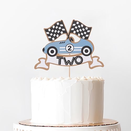 Two Fast Race Car Cake Topper for 2nd Birthday Party