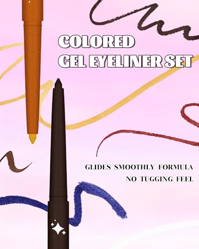 Caedelfly 3-Piece Glitter Gel Eyeliner Set - Waterproof & Smudge-Proof