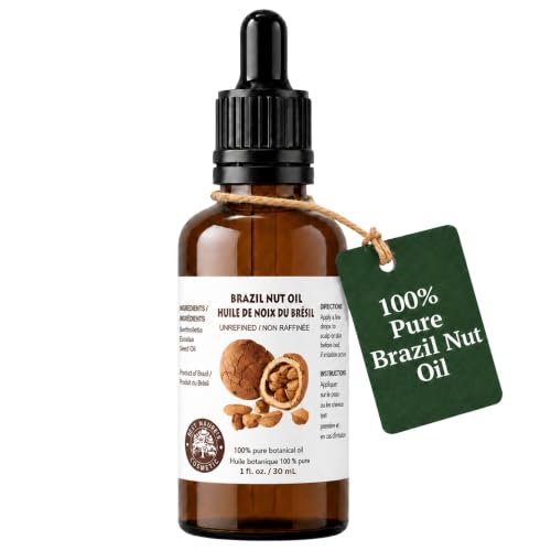 Best Nature's Cosmetics Brazil Nut Oil 1 Fl Oz – Virgin Organic Skin & Hair Moisturizer (Pack of 1)