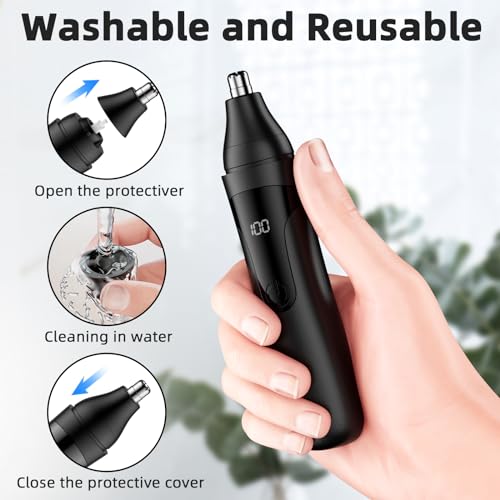 SESATOOK Rechargeable Nose Hair Trimmer - Painless Ear & Eyebrow Grooming