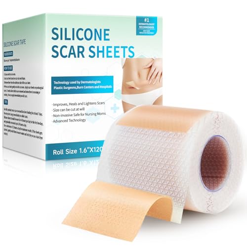 Rvlaim 3M Medical-Grade Silicone Scar Tape 1.6”x120” Reusable Sheets