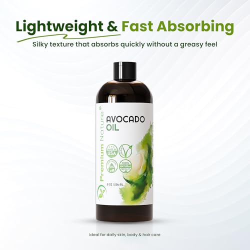 Organic Avocado Oil for Skin Hair Massage & Aromatherapy 8 fl oz