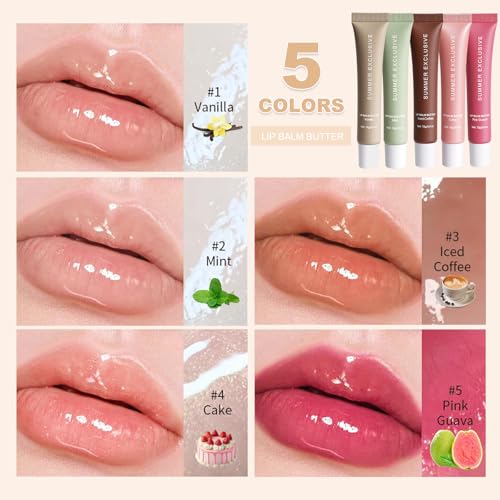 Summer Lip Balm Butter Set - Vanilla, Mint, Iced Coffee & More
