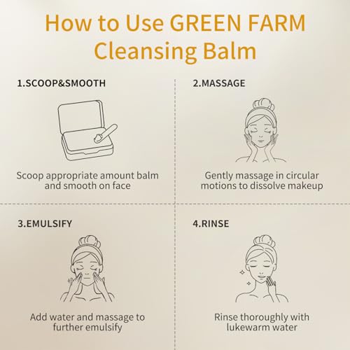 GREEN FARM Makeup Remover Cleansing Balm for Waterproof Mascara & Sensitive Skin
