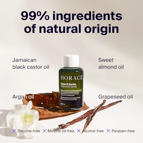 HORACE Tobacco & Vanilla Beard Oil for Men - 99% Natural Argan Formula