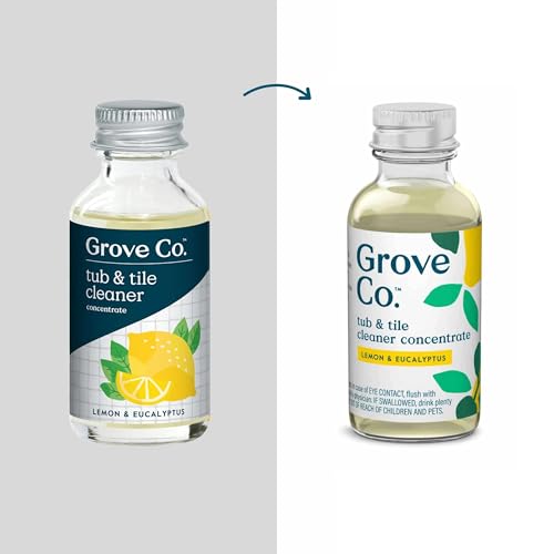 Grove Co. Tub and Tile Cleaner Concentrate, Lemon & Eucalyptus, 2 Refills