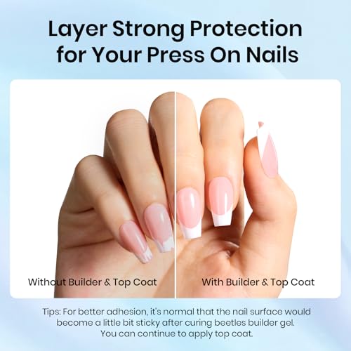 Beetles 7-in-1 Builder Gel & Glossy Top Coat Set with Nail Brush