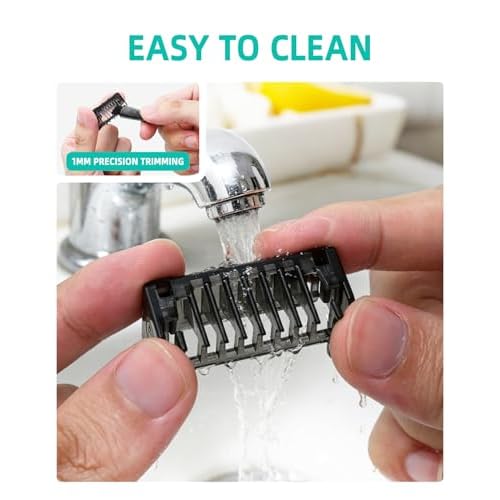 Guard Combs Kit with Case Compatible with Philips Norelco OneBlade Handles, 1/2/3/5mm Guide Combs, 0/3mm Body Comb and Protective Cap for Electric Shaver Accessories for Men (7 Pcs)