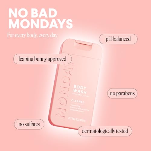 MONDAY HAIRCARE CLEANSE Body Wash Dual Pack - Grapefruit Extract & Hyaluronic Acid, 600 mL for Normal to Oily Skin