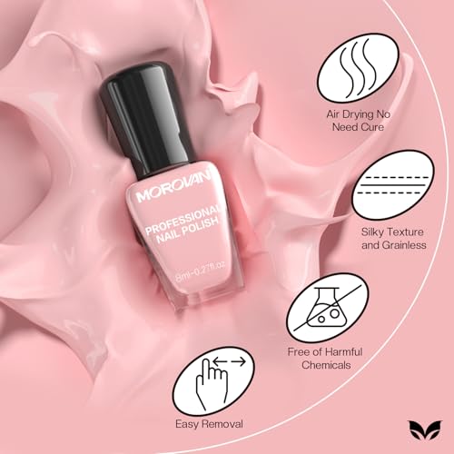Morovan 15-Piece Red & Pink Nail Polish Set, Quick-Dry Glossy Fingernail Kit
