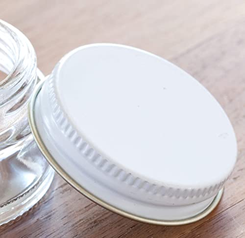 6-Pack 1 oz Clear Glass Jars with Airtight White Metal Lids