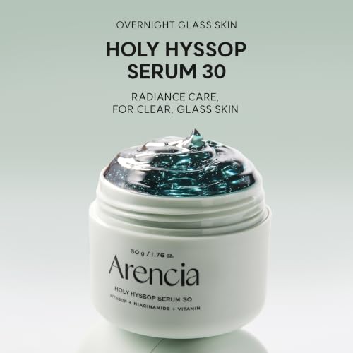 ARENCIA Glow Hyssop Overnight Face Mask Serum 1.76 Fl Oz - Hydrating Anti-Aging Serum for Younger Looking Skin