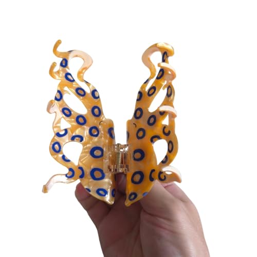 Blue-Ringed Octopus Hair Claw Clip - Durable Cellulose Acetate Accessory
