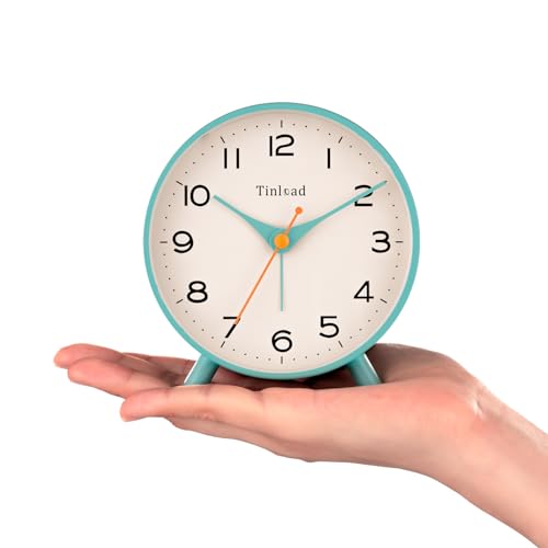 Tinload 4.5" Vintage Retro Silent Alarm Clock - Green