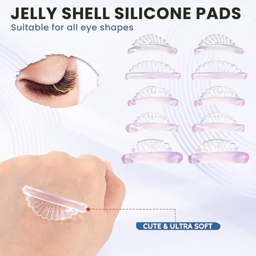 Ptwola Lash Lift Pads - 10 Silicone Rods in 5 Sizes for Eyelash Curling