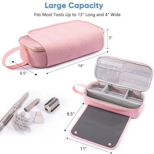 ELCUPA 2-in-1 Hair Tools Travel Bag with Heat Resistant Mat