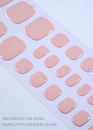Nelaoco Semi Cured Gel Toe Nail Strips Cotton Candy Pink - Flexible, Long-Lasting Pedicure