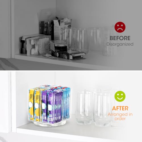 AIEVE Lazy Susan Drink Packet Organizer with 360° Rotation