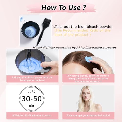 JUANCHI Professional Hair Bleach Powder 200g - Lifts Up to 8 Levels