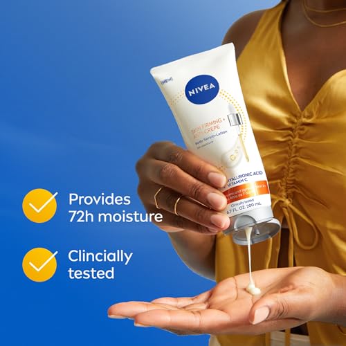 NIVEA Skin Firming Anti-Crepe Body Serum-Lotion with Q10 & Hyaluronic Acid, 6.7 Fl Oz