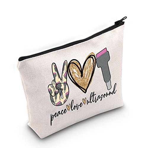 Peace Ultrasound Makeup Bag - Sonographer Gift Canvas Zipper Pouch