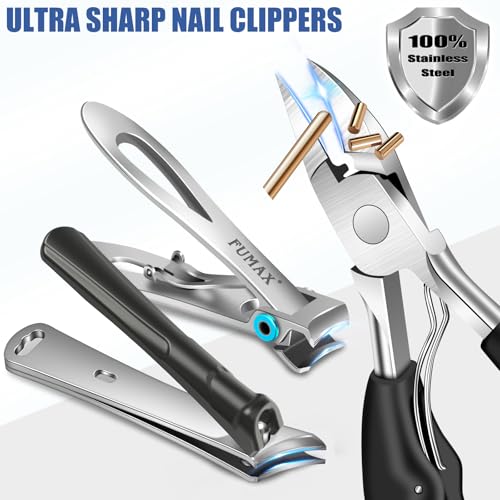 FUMAX 5-in-1 Professional Toenail Clipper Set for Thick Ingrown Nails