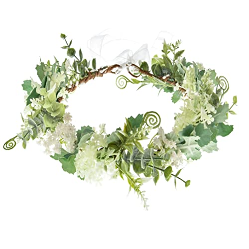 Yili Maizi Green Artificial Baby Breath Flower Crown Bridal Headpiece - Variation 02a