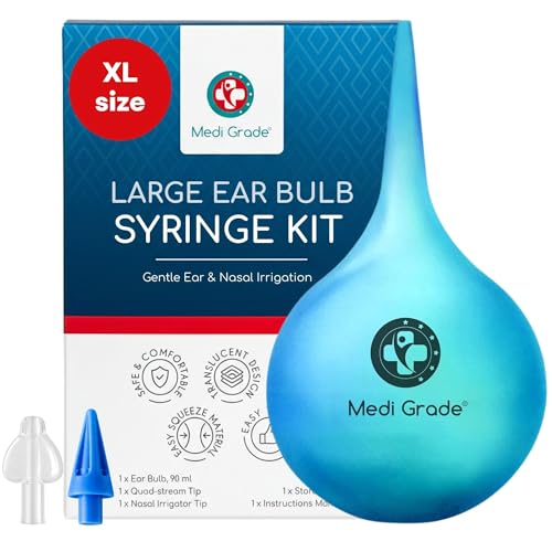 Medi Grade Ear Wax Removal Bulb Syringe 90ml - Easy Squeeze Ear Cleaner