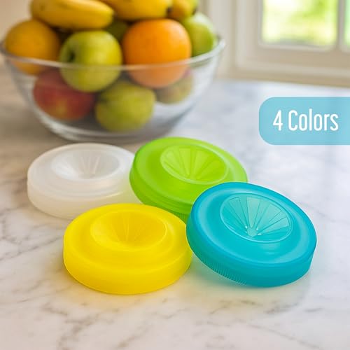 Fruit Fly Catching Lids for Wide Mouth Mason Jars - 4 Pack