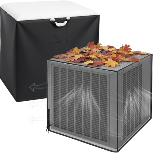 All-Season Air Conditioner Covers - 2-Pack Waterproof & Mesh