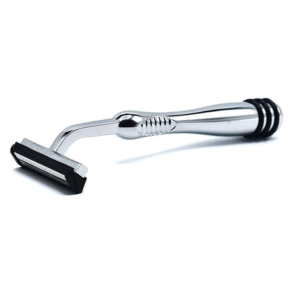 Taconic Shave Twin Blade Cartridge Razor - Heavyweight All Metal Design | 10 Cartridges Included
