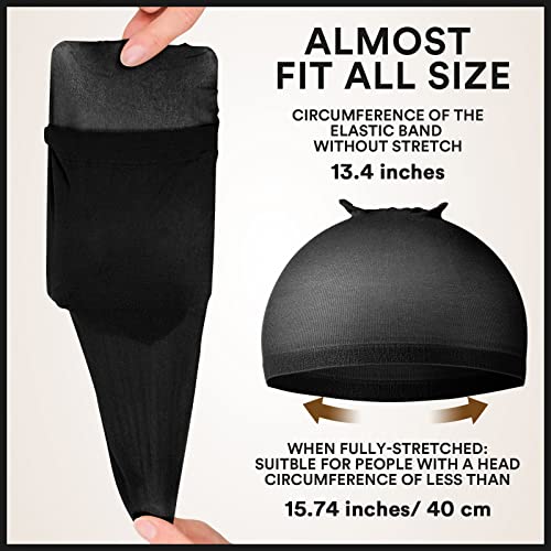 Teenitor 20 Pack Black Wig Caps for Women & Men Elastic Stocking Caps