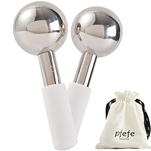 Pfefe Stainless Steel Ice Globes for Face - White Cryo Cooling Sticks