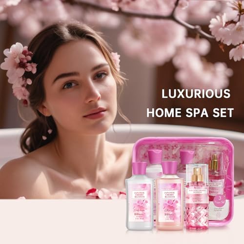 Japanese Cherry Blossom Bath Set - 3PC Travel Size Gel, Lotion & Mist