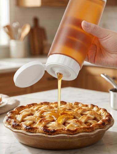 NiHome 17oz No Drip Honey Dispenser - BPA-Free, Leak-Proof Design